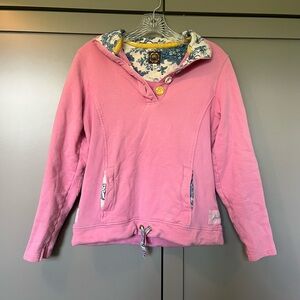 Joules women’s button neck Pink Floral Lined jumper